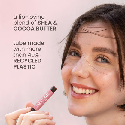 Burt's Bees Shimmer Lip Tint, Tinted Lip Balm Stick, Moisturizing for All Day Hydration with Natural Glowy Pigmented Finish & Buildable Color, Watermelon, 1 Tube, 0.09 oz.