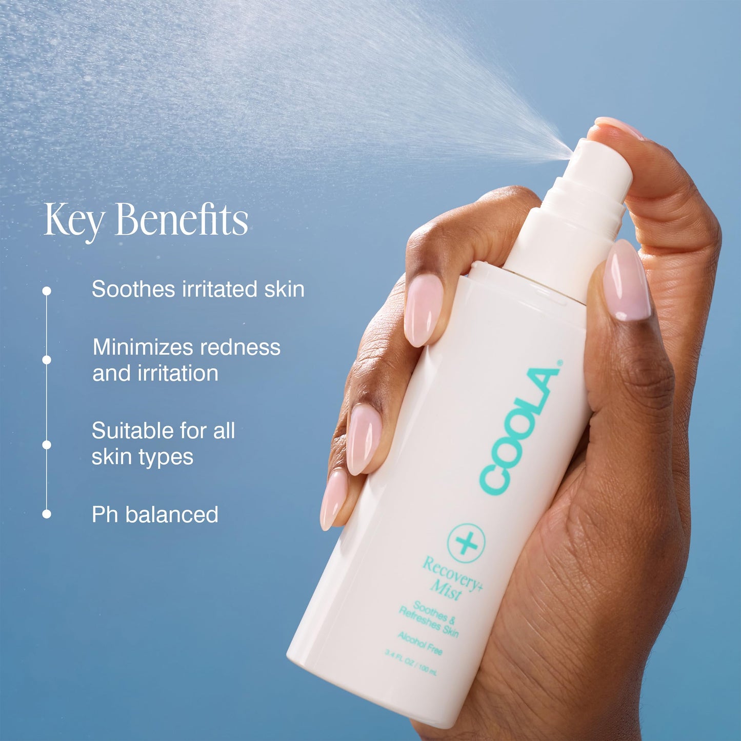 COOLA Recovery+ Face Mist, Hypochlorous Acid Spray for Face, Dermatologist Tested Skin Care, Helps Reduce Redness and Refresh Skin, 3.4oz
