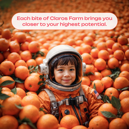 Claros Farm Organic Freeze-Dried Tangerines (25g) – Single-Ingredient, Resealable Dried Fruit Snacks w/No Sugar Added – Vegan, Gluten-Free, & Organic Fruit Snacks for Kids, Travel, & Baking