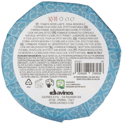 Davines This Is A Forming Pomade, Medium Hold Structure & Workability - Lightweight Formula for Short Hair Styling - Natural Shine & Memory Effect, 2.54 Fl Oz