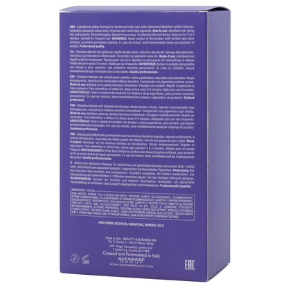 ALFAPARF MILANO Semi di Lino Purple Shampoo for Blonde, Highlighted, Platinum & Silver Hair - Neutralizes Brassy Tones - Hydrates & Strengthens - Sulfate Free
