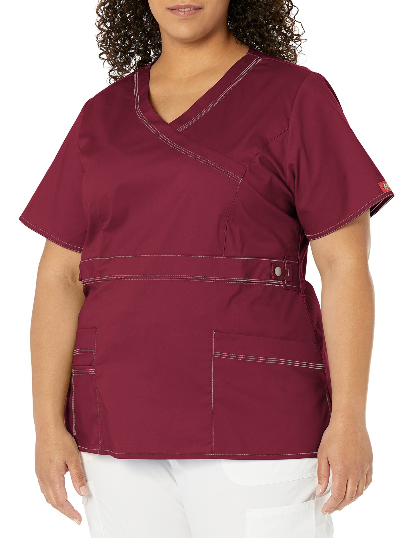 Dickies Gen Flex Women Scrubs Top Mock Wrap 817355.
