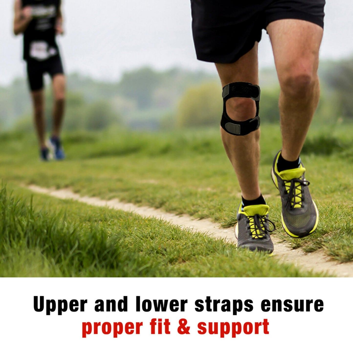 ACE Dual Strap Knee Support Soothing Gel Pads Deliver Targeted Pressure on Your Sore Tendons, Adjustable, Black, 1 Pack