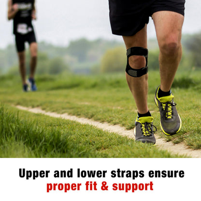 ACE Dual Strap Knee Support Soothing Gel Pads Deliver Targeted Pressure on Your Sore Tendons, Adjustable, Black, 1 Pack