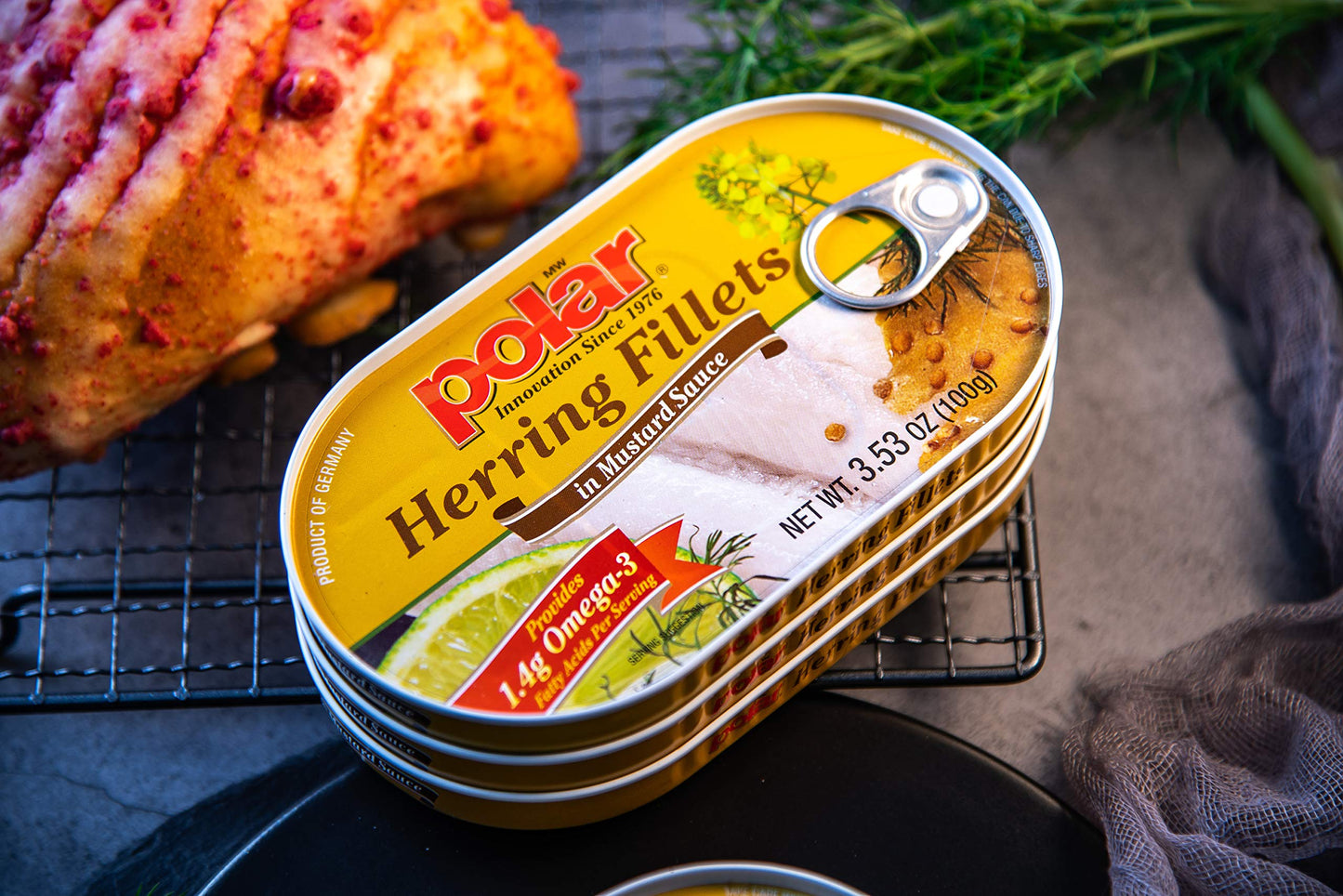 MW Polar Herring in Mustard Sauce, 3.5-Ounce (Pack of 18)