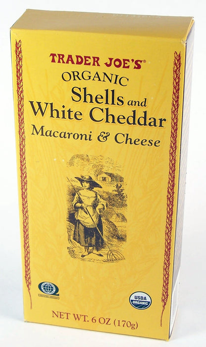 Trader Joe's Organic Shells & White Cheddar Macaroni & Cheese 6oz each (3 Pack)