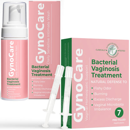 Bacterial Vaginosis Treatment - Natural Vaginal Prefilled Homeopathic Applicators for Odor, Discharge, Itching, Vaginal Microbiota Imbalance and Discomfort + BV Treatment Feminine Wash
