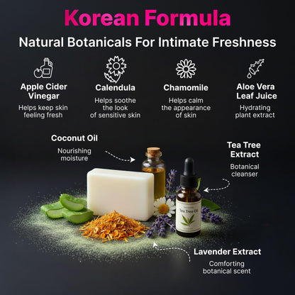 Yoni Soap for Vaginal Intimate Feminine Wash - Advanced pH Balance & Odor Care Control Hydration Complex - Natural Korean Cold-Pressed Vegan Formula with Aloe Vera, Chamomile & Calendula - 2 Pack