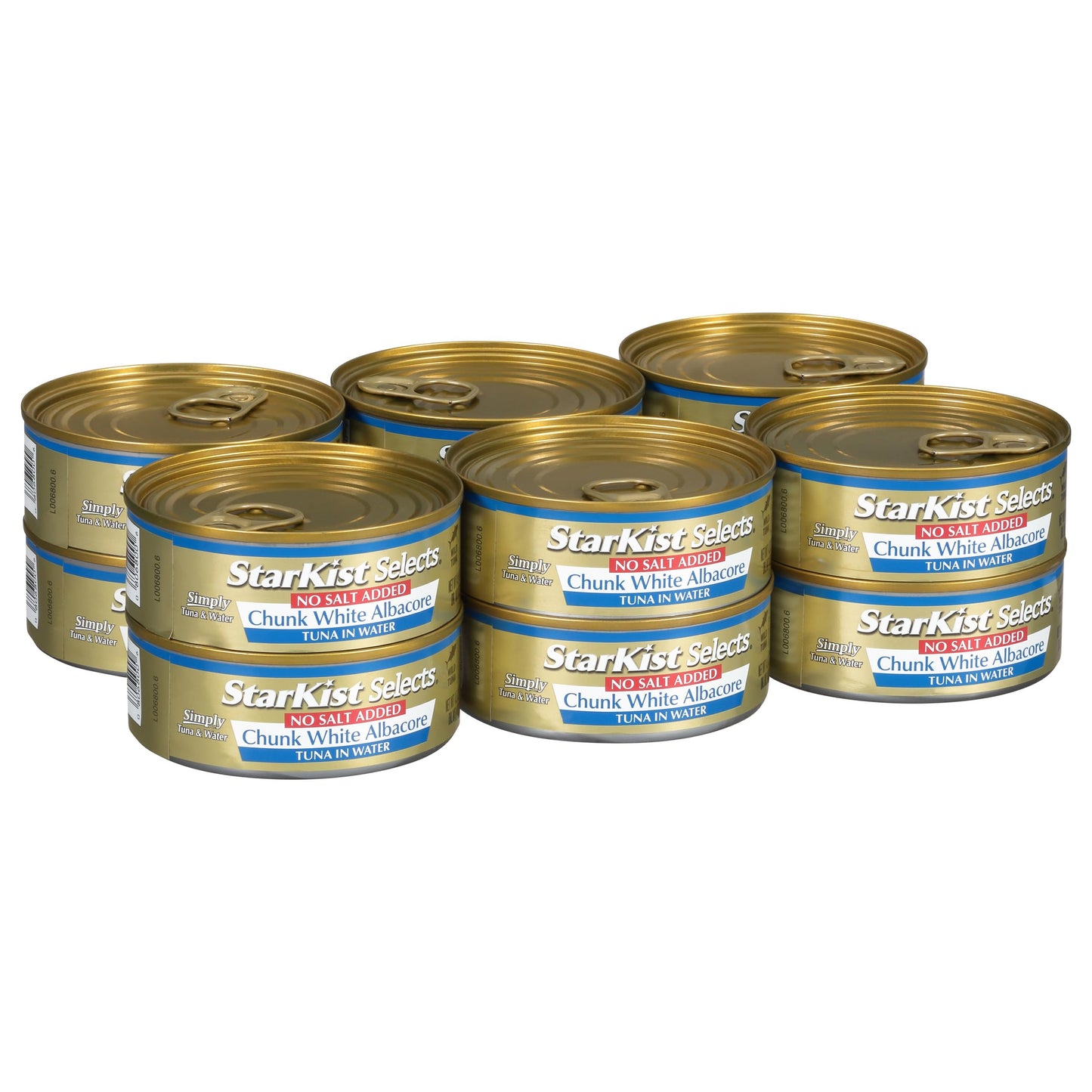 StarKist Selects No Salt Added Chunk White Albacore Tuna in Water, 4.5 oz (12 Pack) Canned Tuna Fish, Wild Caught, Gluten Free, Ready to Eat, Perfect for Salads, Keto Meals & Snacks, 30g Protein