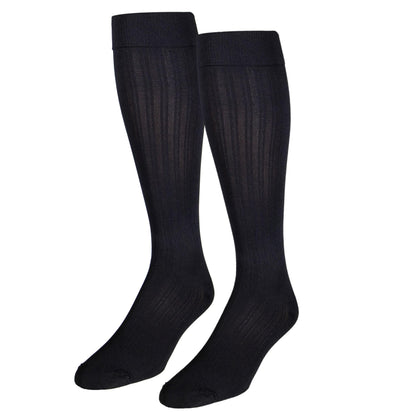NuVein Women's Compression Socks, 20-30 mmHg Support, Rib Knit Pattern, Over Calf Knee High