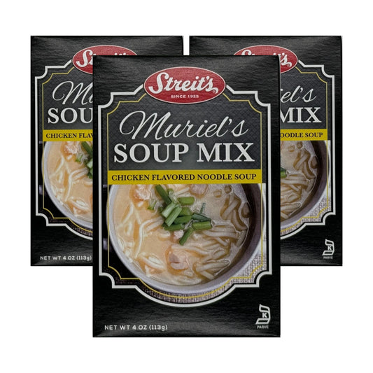 Streit's Chicken Noodle Soup - Muriel's Soup Mix, Kosher Certified, No MSG or Hydrogenated Oils, Just Add Water, Family Owned (4oz, Pack of 3)