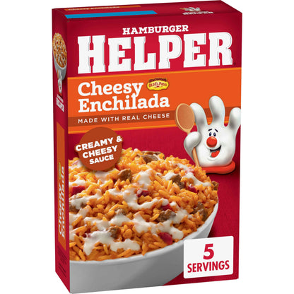 Hamburger Helper Cheesy Enchilada Pasta Meal (7.5 oz - 12 Pack) No Artificial Flavors, Ready in 3 Easy Steps, Quick Meals Perfect for Midweek Dinners, Busy Evenings & Families On-the-Go