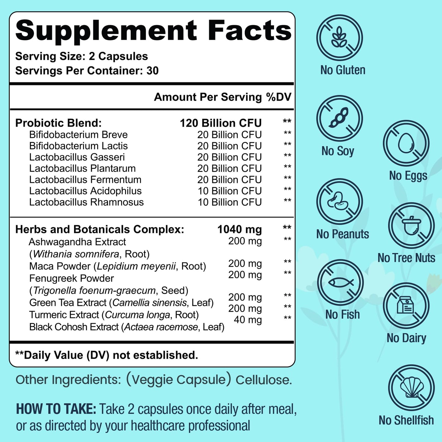 120 Billion CFU Probiotic - Menopause Support Probiotics for Women, Natural Menopause Probiotic Supplement for Hot Flashes Night Sweats Mood Swings Hormone Balance Gut & Immune Health- 120 Caps