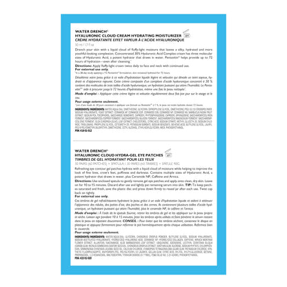 Peter Thomas Roth | Full-Size Water Drench® Essentials 2-Piece Face & Eye Kit | Hyaluronic Acid Skincare Set, Moisturizer and Eye Masks