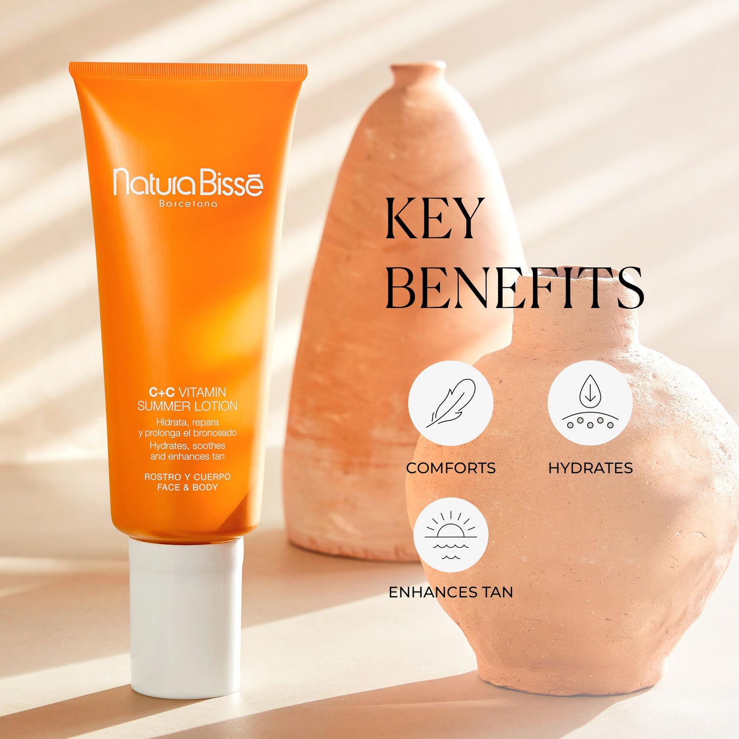 Natura Bissé C+C Vitamin Summer Lotion, Vitamin C Color Enhancing Body Lotion, Hydrates, Soothes & Enhances Sun Tan, For Normal & Dry Skin, 7 Oz