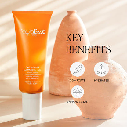 Natura Bissé C+C Vitamin Summer Lotion, Vitamin C Color Enhancing Body Lotion, Hydrates, Soothes & Enhances Sun Tan, For Normal & Dry Skin, 7 Oz