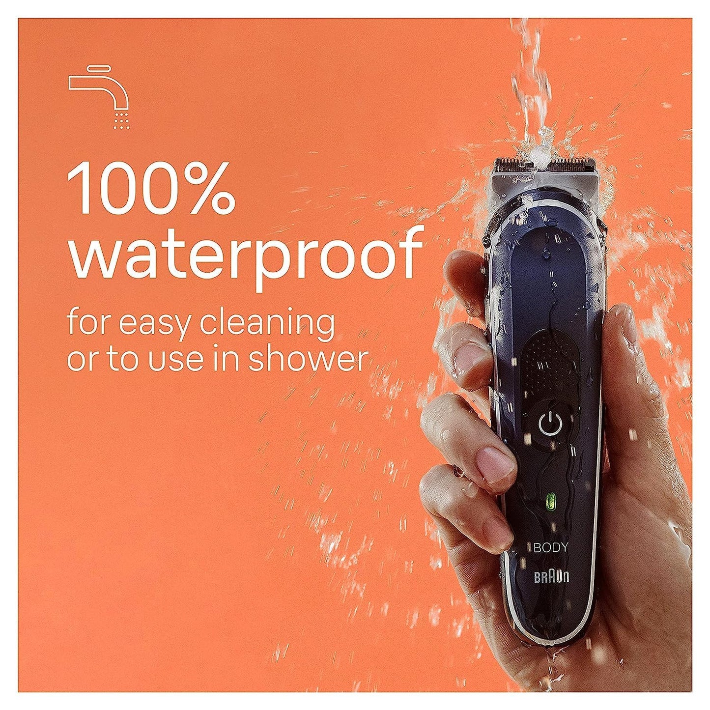 Braun Body Groomer 5 for Men, BG5340, Manscaping Tool, SkinShield Technology, Sensitive Comb, Lifetime Sharp Metal Blade, Body Groomer for Men, Gray/White