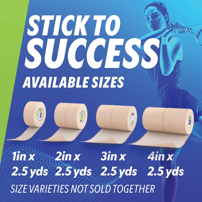 Elastic Tape - Supports Sprains, Strains, and Muscles - 3 in x 2.5 yd - 4 Rolls