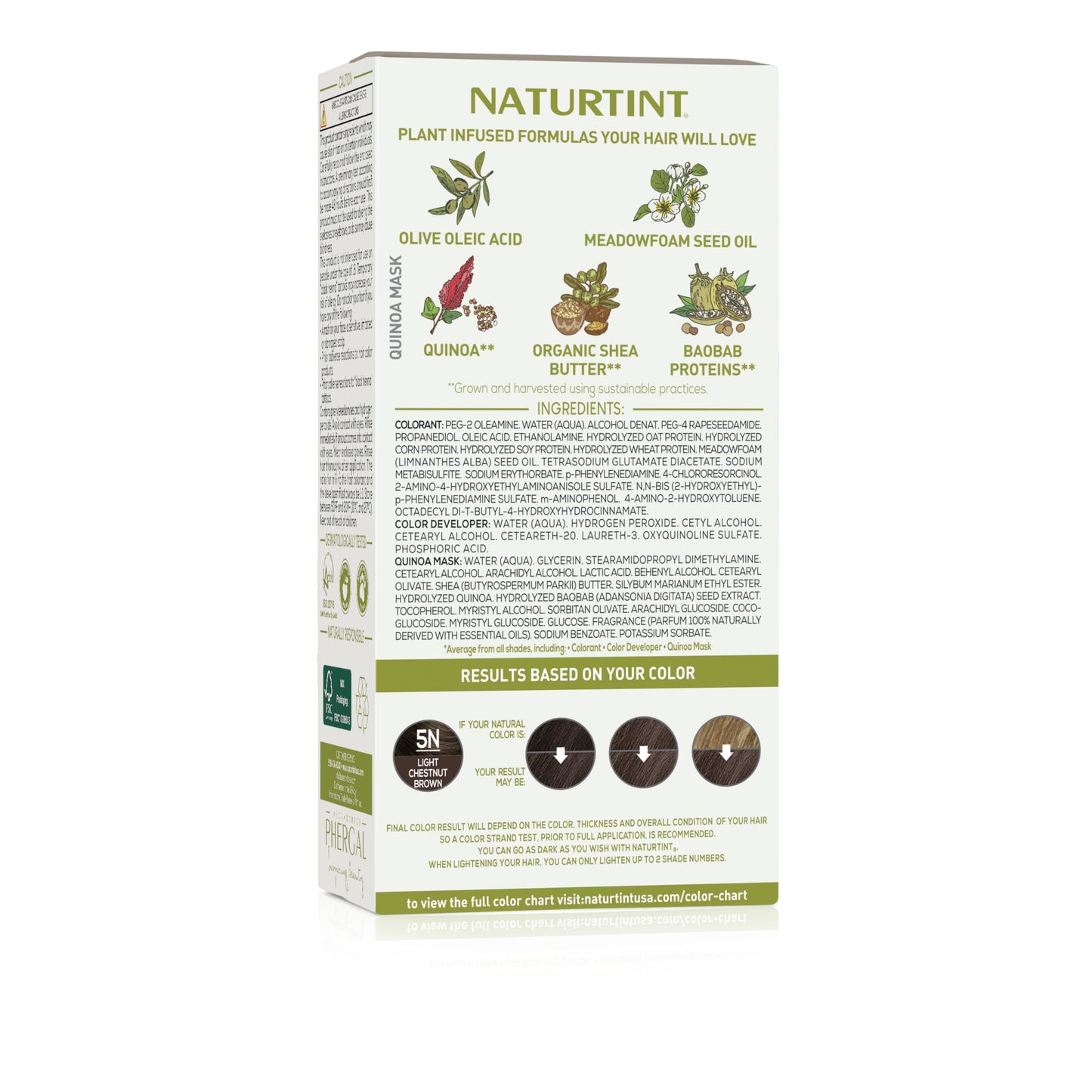 Naturtint 5N Light Chestnut Brown Permanent Hair Color (Pack of 1), Ammonia Free, Vegan, Cruelty Free, up to 100% Gray Coverage, Long Lasting Results (Packaging may vary)