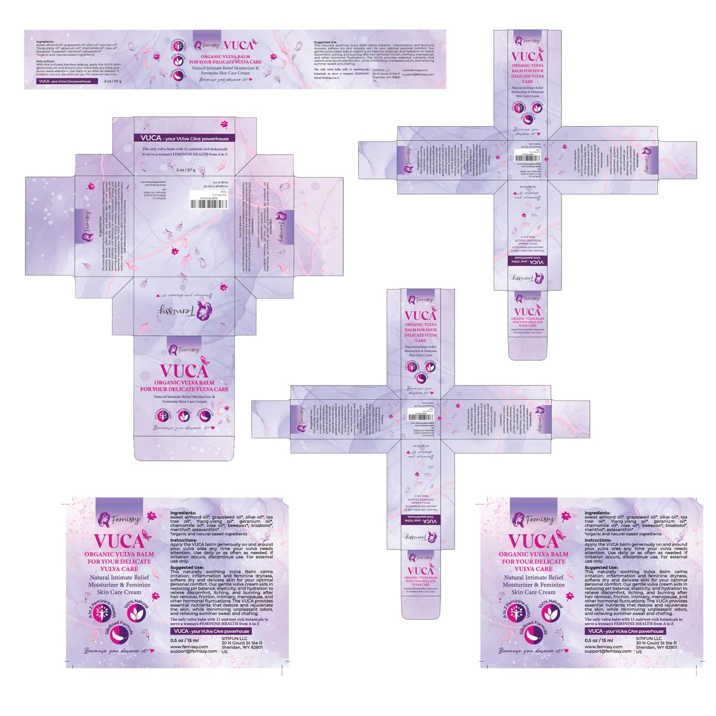 Vulva Balm (2 pcs Bundle: 2 + 0.5 + 0.5 oz); Vulva Cream; Vulva Moisturizer for Women; Yoni Cream for Vaginal Dryness Relief; Feminine Relief Care Balm; for external use only