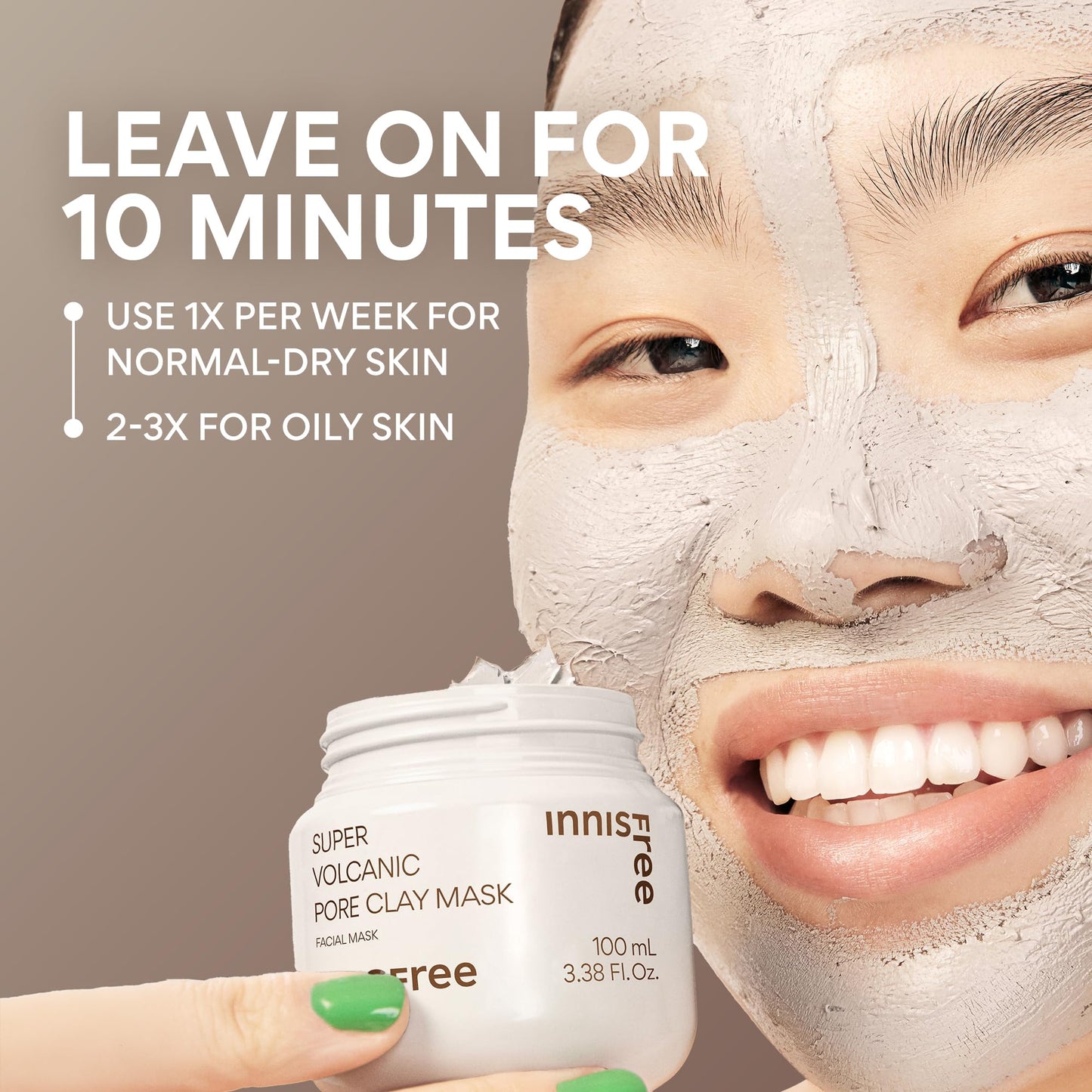 Innisfree Super Volcanic Clay Masks - Pore & Sebum Clay Mask for Oily Skin, Dual Mask for Normal to Dry Skin, Available in Limited Edition & Gift Sets