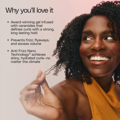 Ouidad Advanced Climate Control Heat & Humidity Stronger Hold Gel for Curly Hair – Crunch-Free Styling Gel, Fights Frizz & Locks In Moisture for Defined Curls, All Curl Types, Sulfate & Silicone-Free