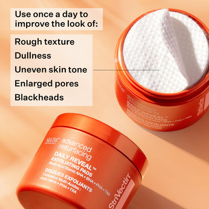 StriVectin Daily Reveal Face Exfoliating Treatment Pads, Polishing Away Dead Skin for Smooth and Soft Skin, 60 count