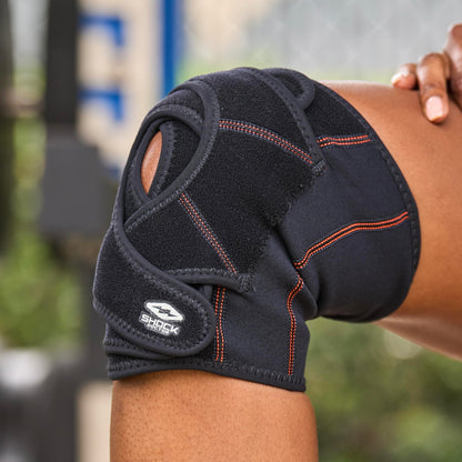 Shock Doctor Knee Brace Wrap, Knee Support Stabilizes Patella, Provides Comfortable & Lightweight Compression to Stabilize Muscles in The Knee, Single