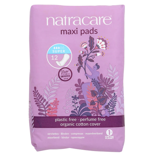 Natracare, Pads Super, 12 Count