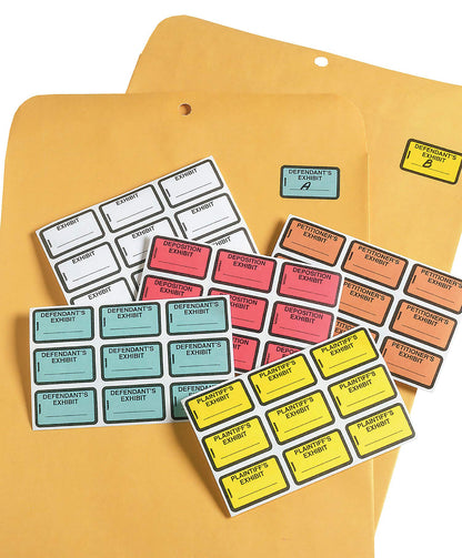 Tabbies Legal Exhibit Labels, Label: 1-5/8"W x 1" H, Sheet: 5-1/4"W x 3-1/4"H, Orange, PETITIONER'S Exhibit 252 Label/Pack (58026)