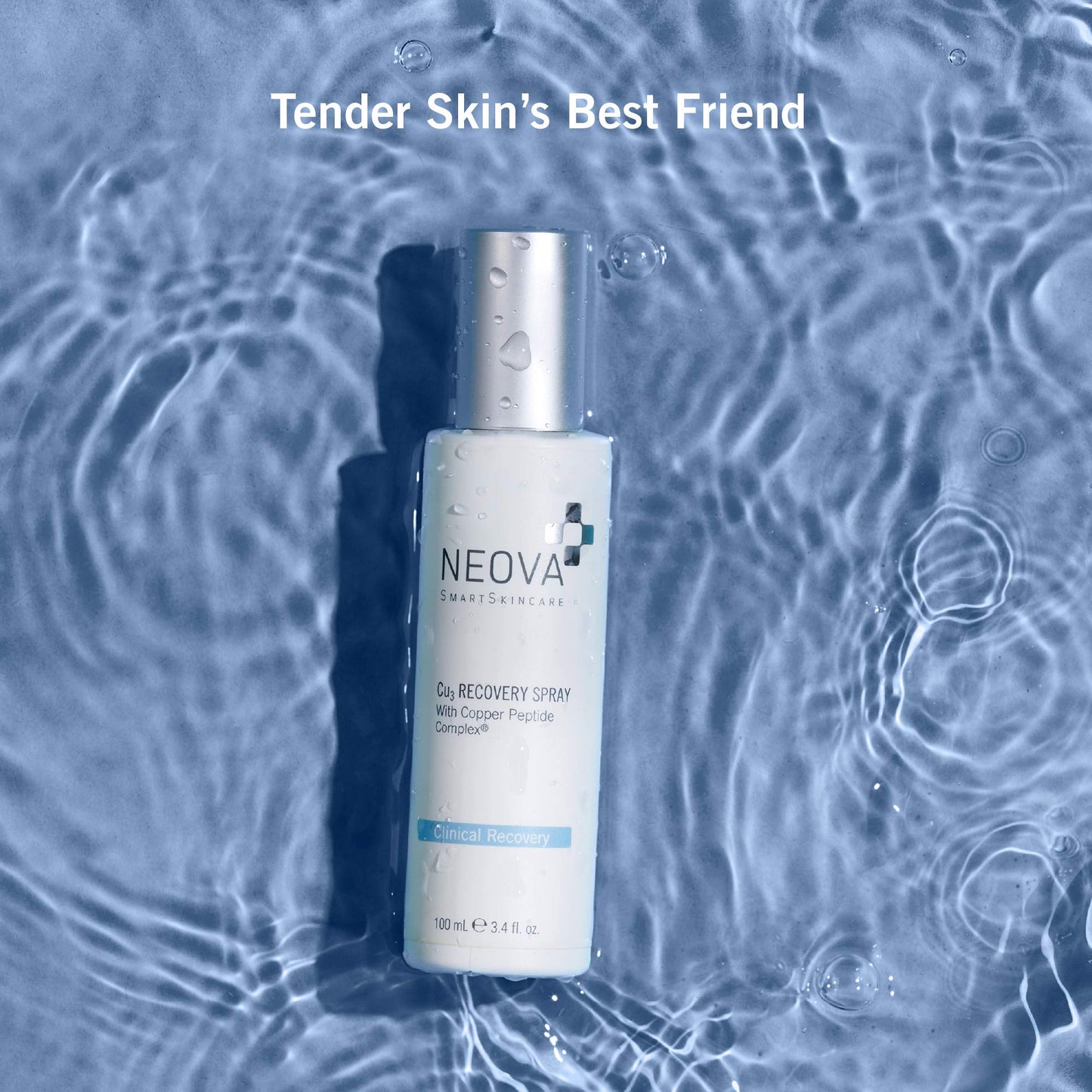 NEOVA SmartSkincare Cu3 Recovery Spray cools and moistens with droplets of Copper Peptide Complex to comfort tender skin.