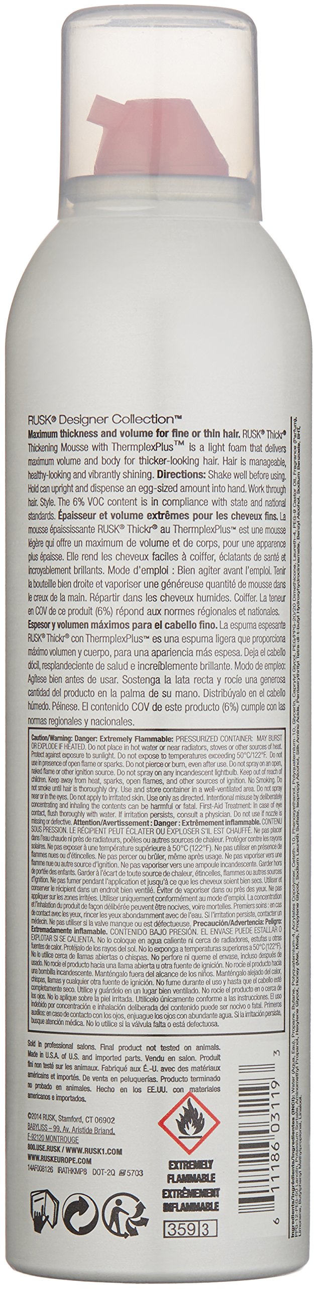 RUSK Thickr Thickening Mousse Foam 8.8 Fl Oz