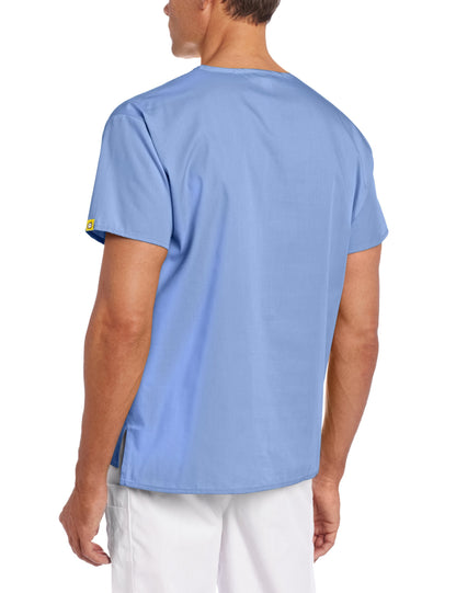 WonderWink The Alpha Unisex V-Neck Scrub Top, Ciel Blue, X-Small