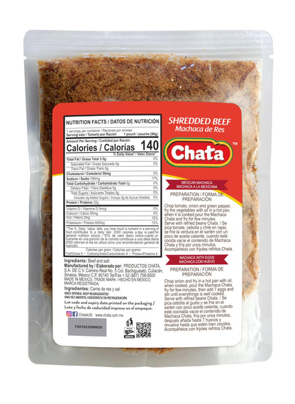 Chata Mexican Machaca de Res, Traditional Dried Shredded Beef, 3.5 oz
