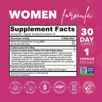 Probiotic Bundle for Vaginal Health & Brain Support – 50B CFU + 30B CFU with 15 Strains – Supports pH Balance, Vaginal Flora, Memory, Focus, Immunity, Digestion, & Mental Clarity – Shelf Stable