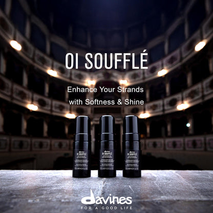 Davines OI Soufflé Perfect for Fine Hair, Liquid-to-Foam Leave-In For Fuller and Shinier Hair Feeling Silky and Soft
