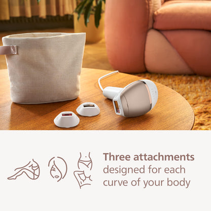 Philips Lumea 8000 Series IPL Hair Removal Device, Permanent Laser Hair Reduction for Women & Men, Easy and Comfortable Use at Home, SenseIQ, 3 Attachments for Body, Face, Intimate, BRI937/03