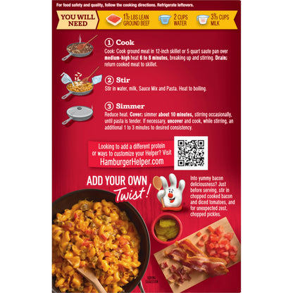 Hamburger Helper Double Cheeseburger Macaroni Value Size Pasta Meal (9.6 oz - 6 Pack) No Artificial Flavors, Ready in 3 Easy Steps, Quick Meals for Midweek Dinners, Busy Evenings & Families On-the-Go