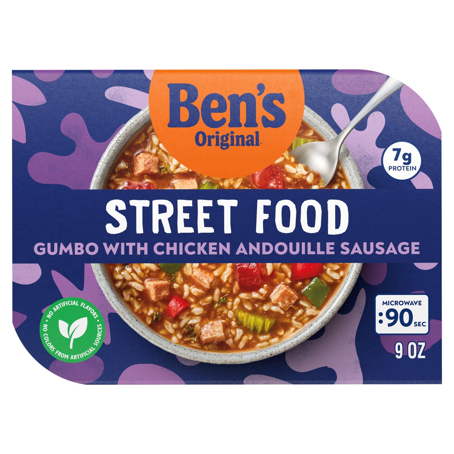 BEN'S ORIGINAL Street Food Gumbo with Chicken Andouille Sausage, Prepared Entrée, Microwavable Heat-&-Eat Bowl in 90 Seconds, 9 oz (Pack of 6)