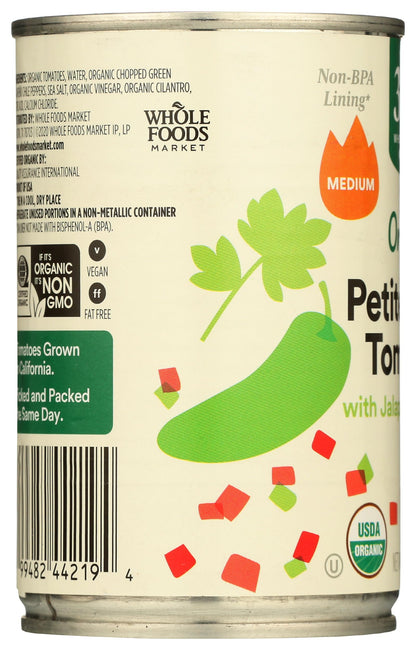 365 by Whole Foods Market, Organic Petite Diced Tomatoes with Jalapeno & Cilantro, 10 oz