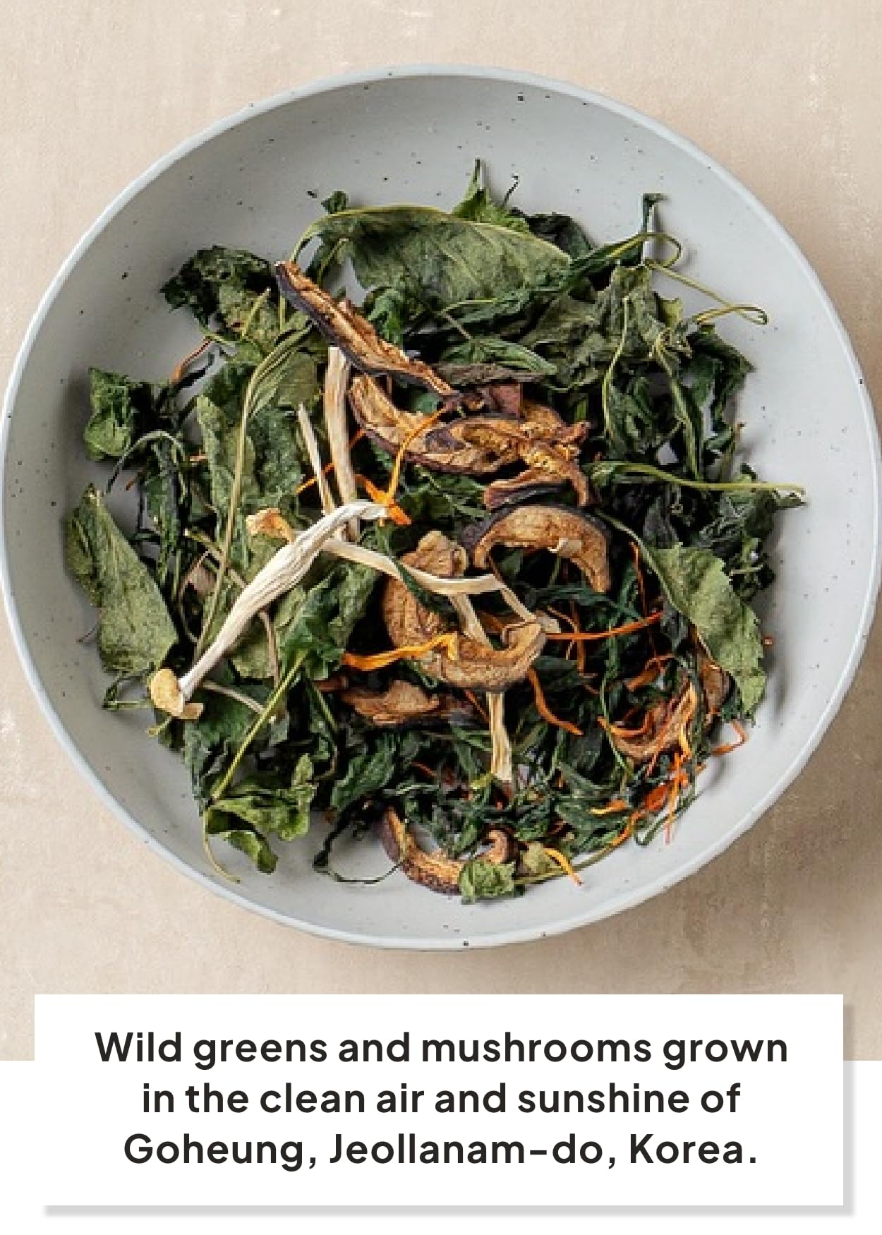 Korean Food Chwinamul Bibimbap Kit – 3-Pack Dried Wild Greens & Mushroom Mix (Chwinamul/Aster Leaf Herb, Bujikkaengi, Shiitake) – Vegan, Healthy, Ready-to-Cook, 취나물 비빔밥, 산나물, 건나물