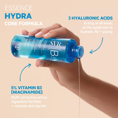 SVR Hydra Face Essence - Soothe, Smooth and Hydrate for 24hrs - 2% Niacinamide & Hyaluronic Acid Moisturizing & Hydrating Toner for Dehydrated Dry, Sensitive Skin. Fragrance Free, 5 fl.oz.