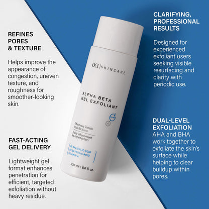 DCL Skincare Alpha Beta Gel Exfoliant, AHA/BHA Resurfacing Treatment, 6.7 oz