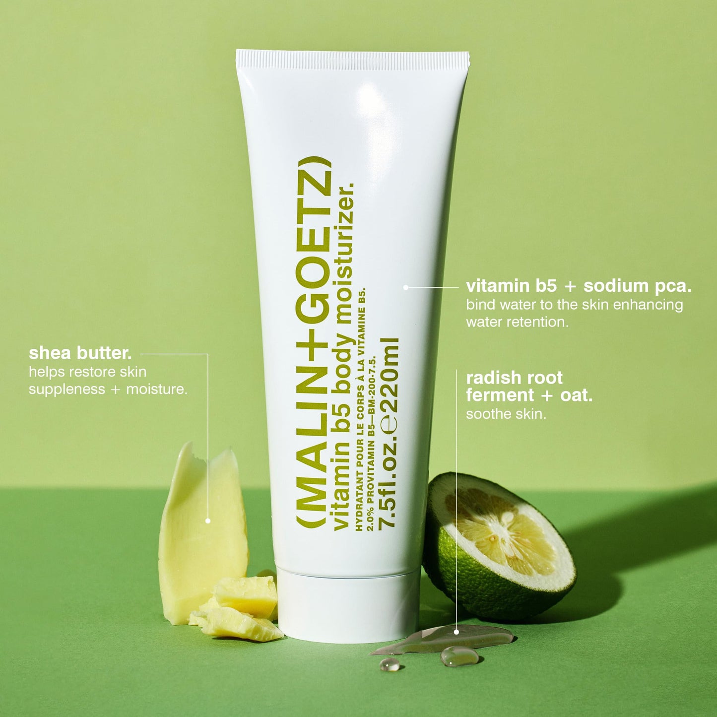 MALIN+GOETZ Vitamin B5 Body Moisturizer | Bergamot-Scented Daily Cream with Shea Butter, Oat & Vitamin B5 | Hydrating, Nourishing & Non-Greasy | For All Skin Types