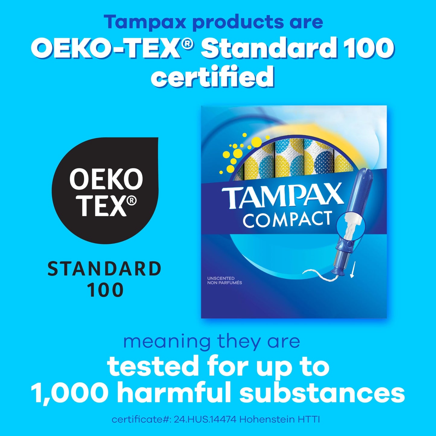 Tampax Compact Pearl Tampons, with LeakGuard Braid & Extendable Applicator, Super Absorbency, Compact Extendable Applicator, Unscented, 16 Count (Packaging May Vary)