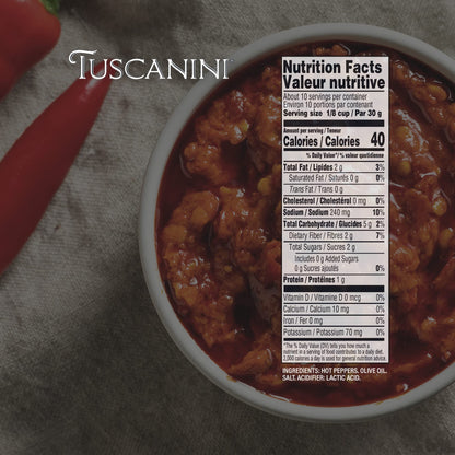 Tuscanini Premium Chopped Calabrian Chili Peppers In Olive Oil, 9.2oz (3 Pack) Just 3 ingredients, All Natural, Nothing Artificial, Product of Italy, Kosher