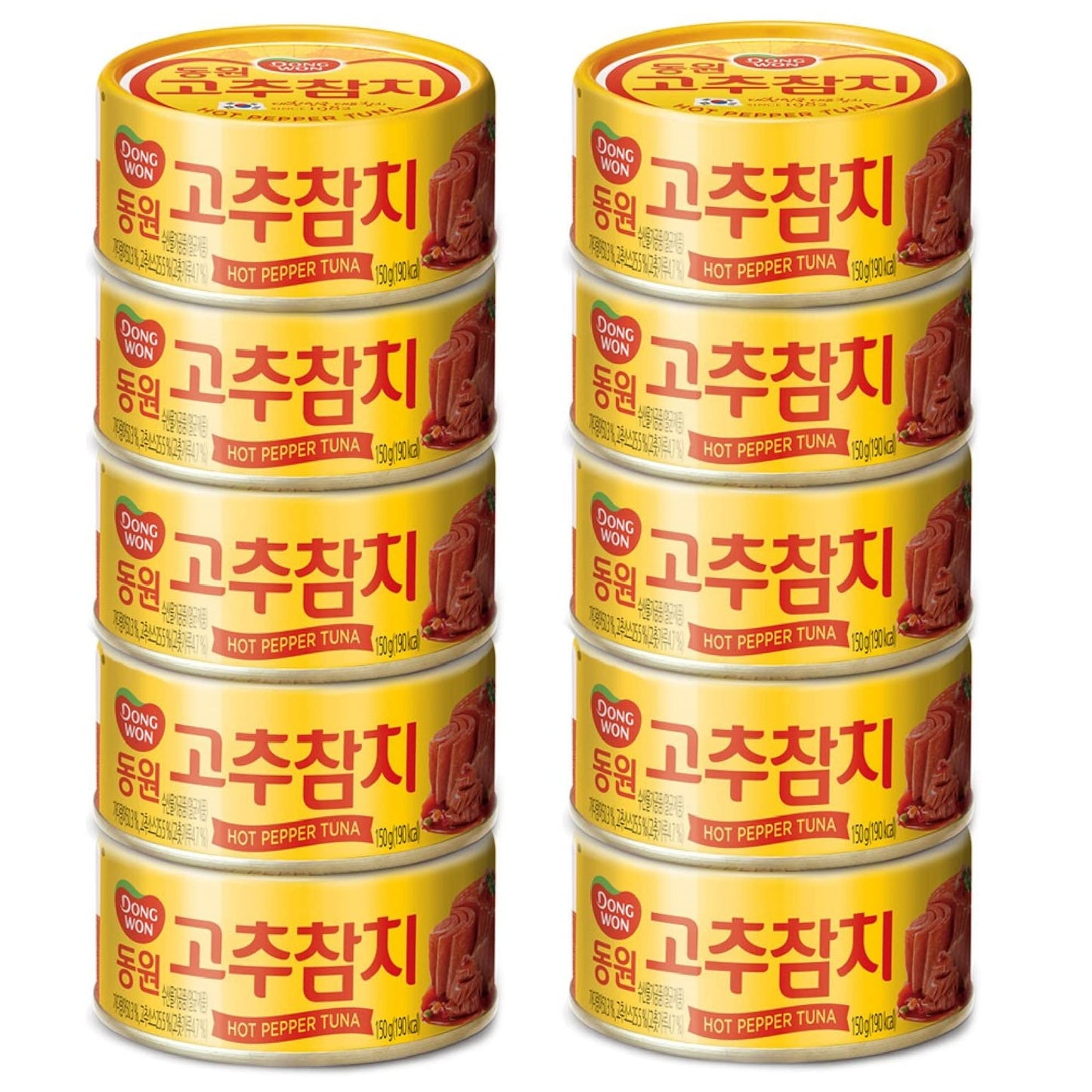Dongwon Tuna Can Hot Pepper Sauce, 100g(3.5oz) x 10can - Korean Canned Tuna 고추참치