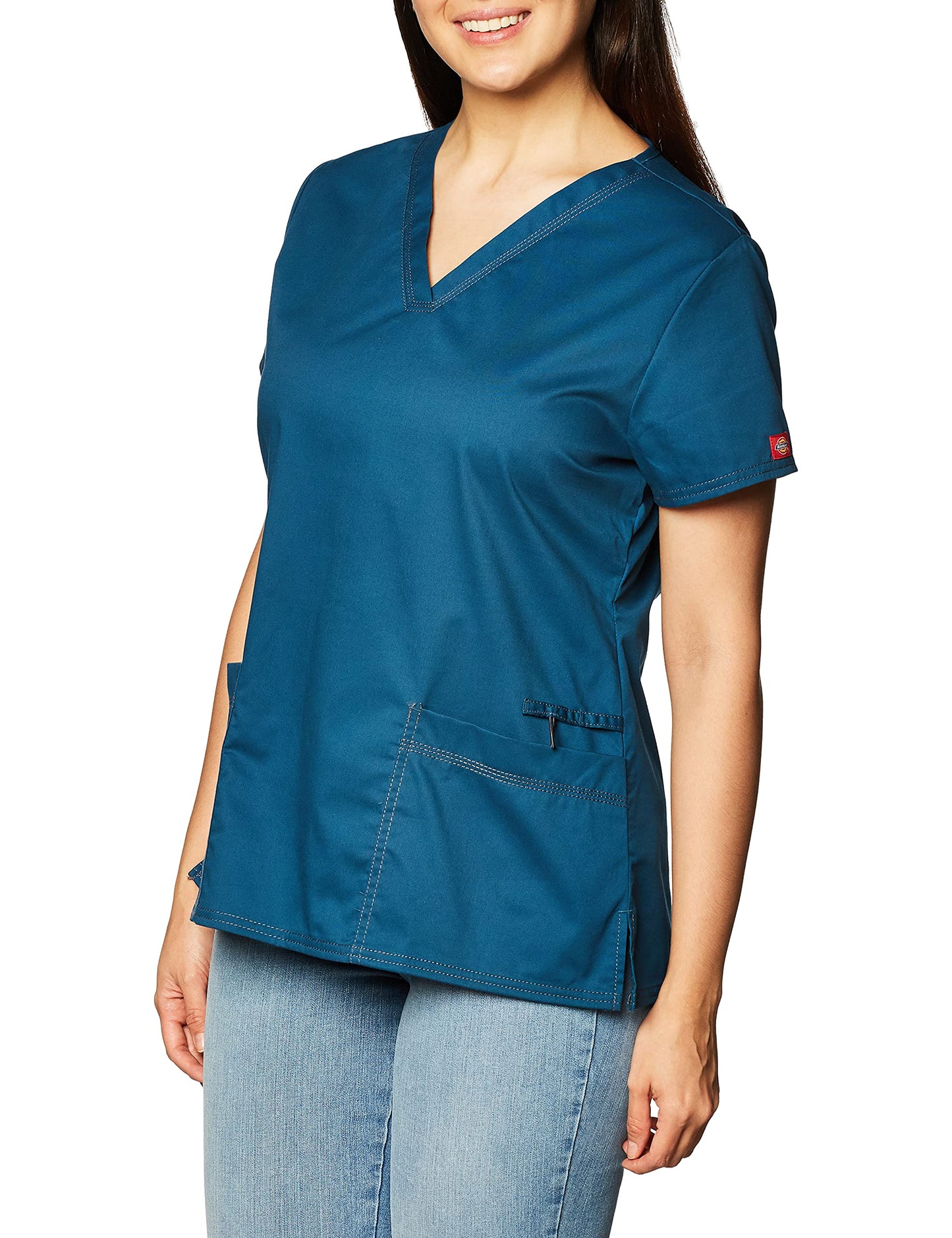 Dickies EDS Women Scrubs Top V-Neck Print DK876