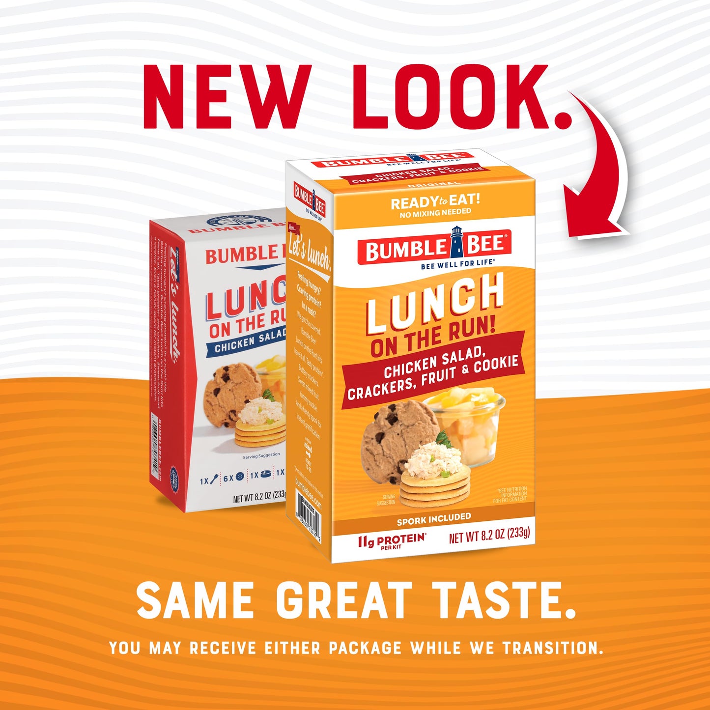 Bumble Bee Lunch On The Run Chicken Salad with Crackers Kit, 8.2 oz (Pack of 4) - Ready to Eat, Includes Crackers, Cookie & Mixed Fruit - Shelf Stable & Convenient Source of Protein, Easy Open Can