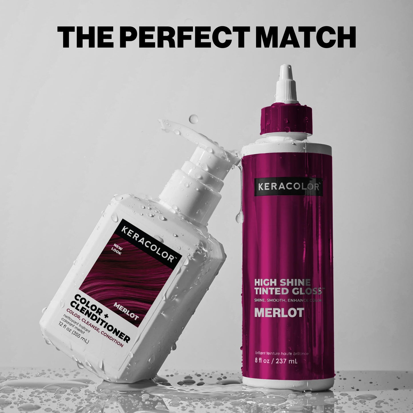 Keracolor High Shine Tinted Hair Gloss, In-Shower Hair Glaze, Sheer Color-Enhancing Glossing Treatment, Merlot, 8 Fl Oz